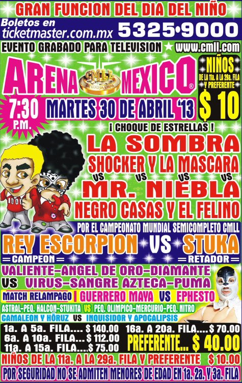 CMLL arena México 30 de abril