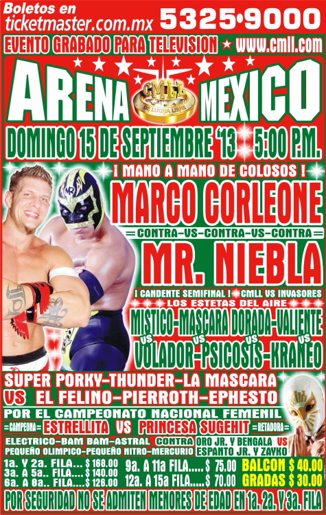 cmll arena mexico 15 de septiembre