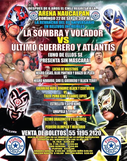 cmll arena naulcanpan 22 de septiembre
