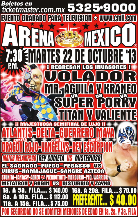 cmll 22 octubre arena mexico
