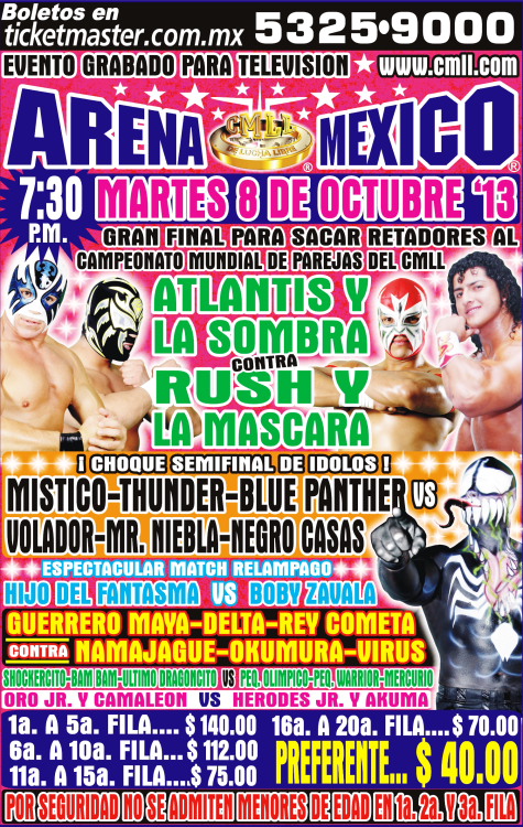 CMLL 8 de octubre arena mexico