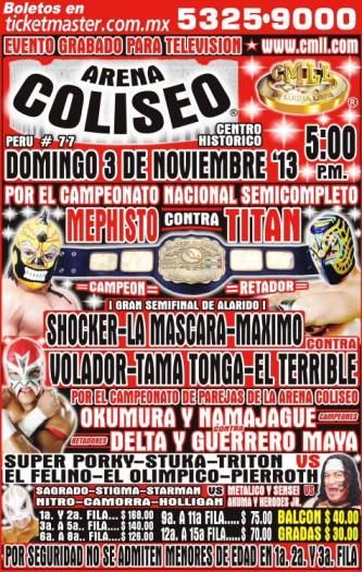 arena coliseo 3 noviembre