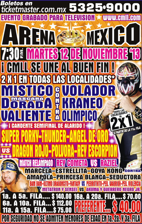 CMLL  12 de noviembre arena mexico