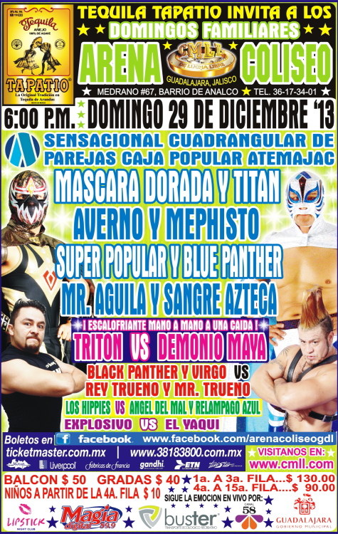 cmll guadalajara 29 diciembre