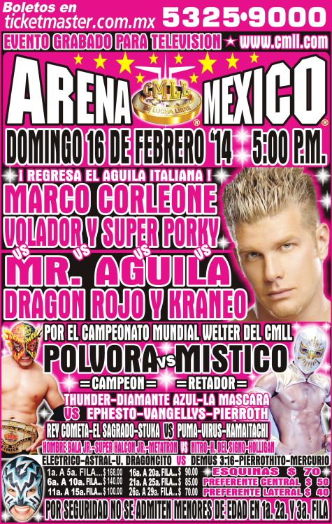 cmll 16 febrero arena mexico