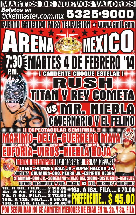 cmll 4 febrero arena mexico