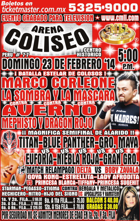 CMLL ARENA COLISEO 23 febrero