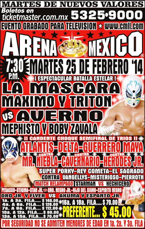 cmll arena mexico 25 febrero