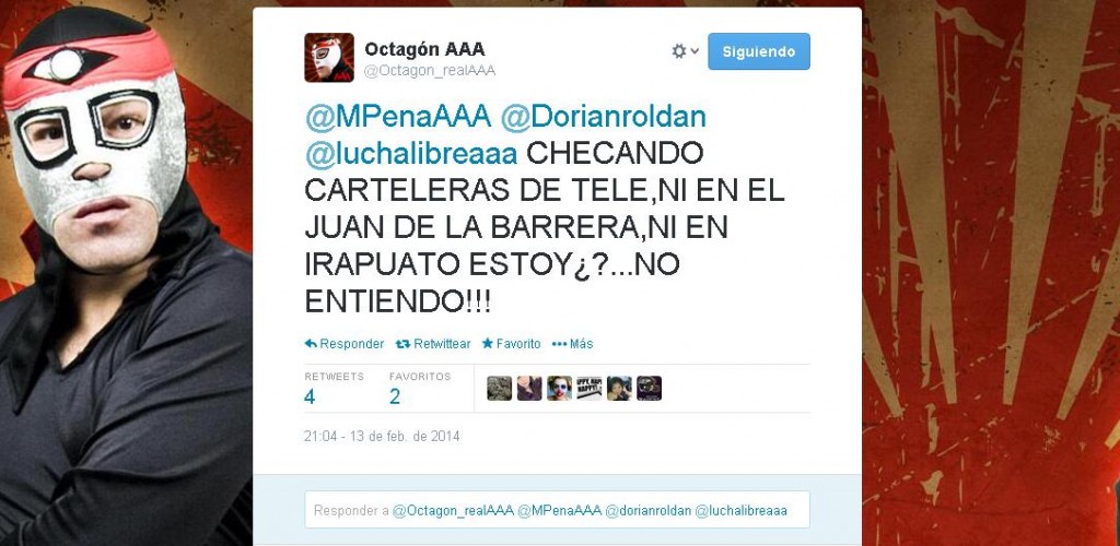 México: Octagón se queja de situación en Triple A y luchara contra Fuerza Guerrera en&nbsp;WWL