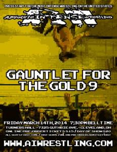 Indies: Resultados del show de Absolute Wrestling Intense (AIW) «Gauntlet for the Gold 9» del 14 de&nbsp;marzo