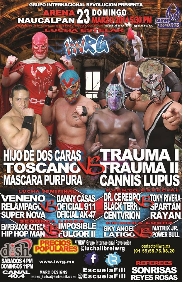 México: Resultados IWRG Arena Naucalpan&nbsp;(23/03/2014)
