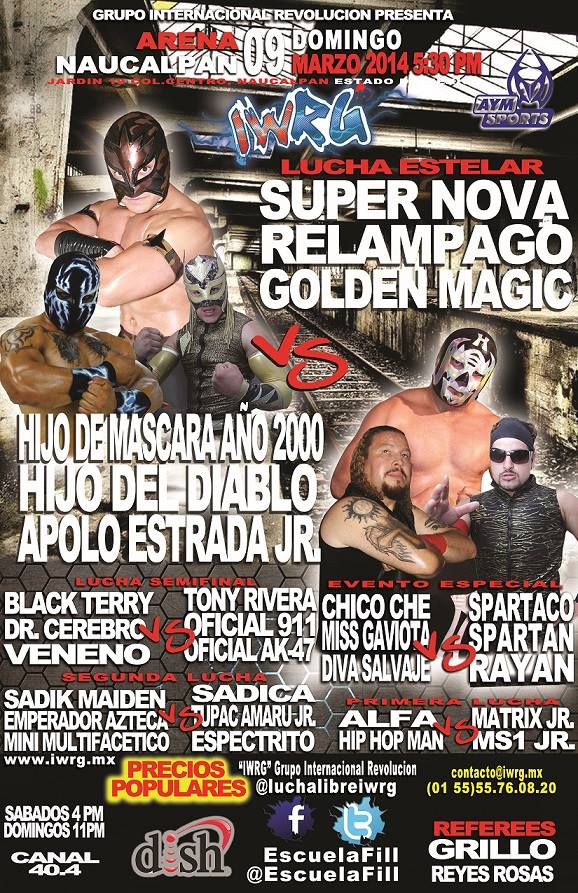 México: Resultados IWRG Arena Naucalpan&nbsp;(09/03/2014)