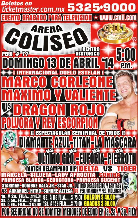 cmll 13 abril arena coilseo