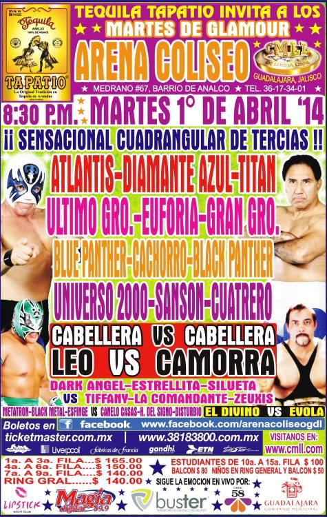 CMLL 2 ABRIL GUADALAJARA