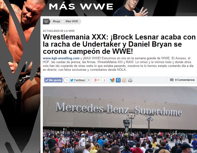 Nueva entrada del blog «MAS WWE» de Antena&nbsp;3
