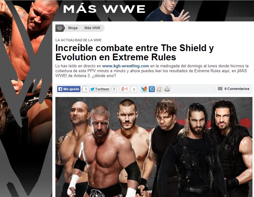 Nueva entrada del blog «MÁS WWE» en Antena&nbsp;3