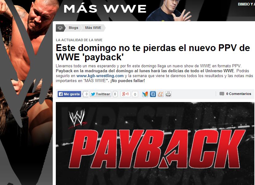 Nueva entrada del Blog «MÁS WWE» en Antena&nbsp;3