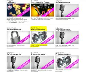 listado del Palacio de Vistalegre