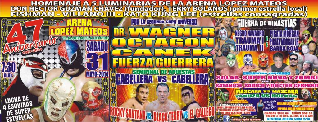 México: Resultados 47º aniversario  Arena López Mateos&nbsp;(31/05/2014)