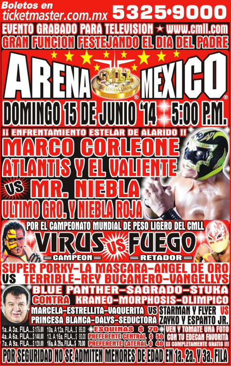 cmll 15 junio arena mexico