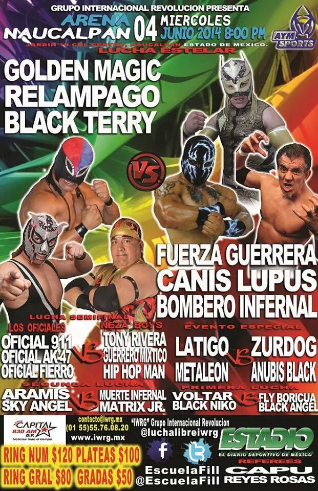México: Resultados IWRG Arena Naucalpan&nbsp;(04/06/2014)