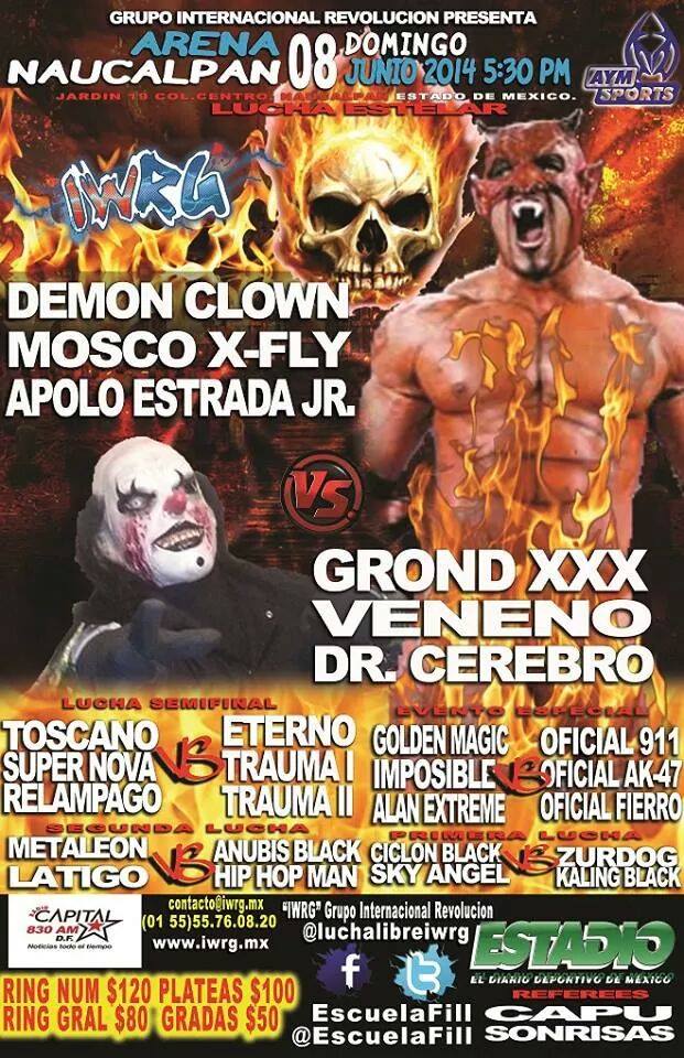 México: Resultados IWRG Arena Naucalpan&nbsp;(08/06/2014)