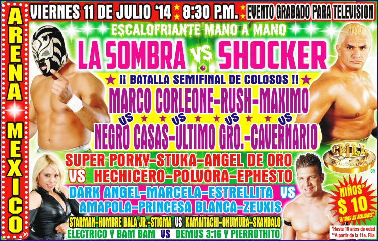 México: Resultados CMLL Arena México&nbsp;(11/07/2014