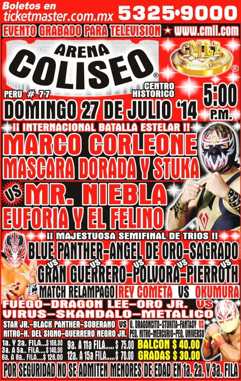 México Videos: CMLL del 27 de julio en&nbsp;Terra