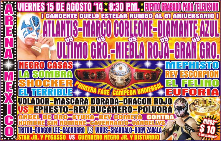 México: Resultados de la función de CMLL de este viernes 15 de&nbsp;agosto
