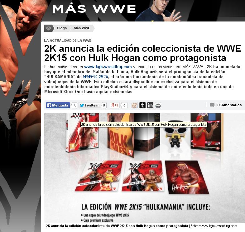 Nueva entrada en el Blog «!MÁS WWE! de Antena&nbsp;3