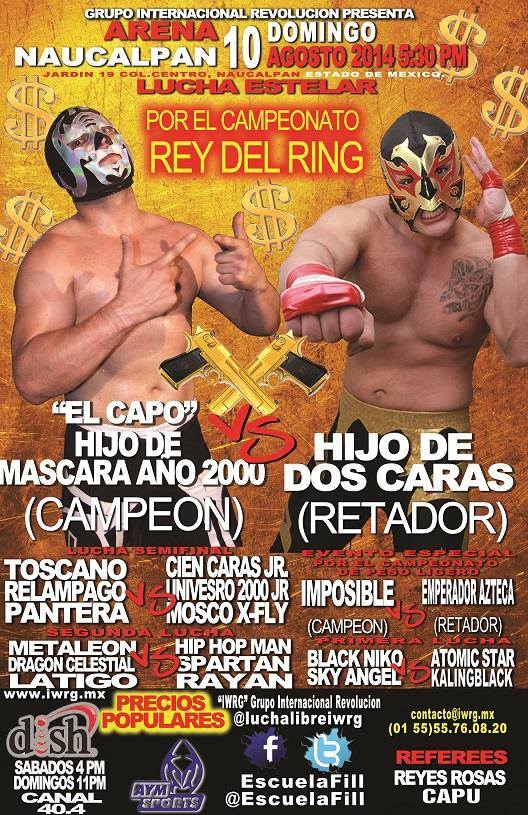 México: Resultados IWRG  Arena Naucalpan&nbsp;(10/08/2014)
