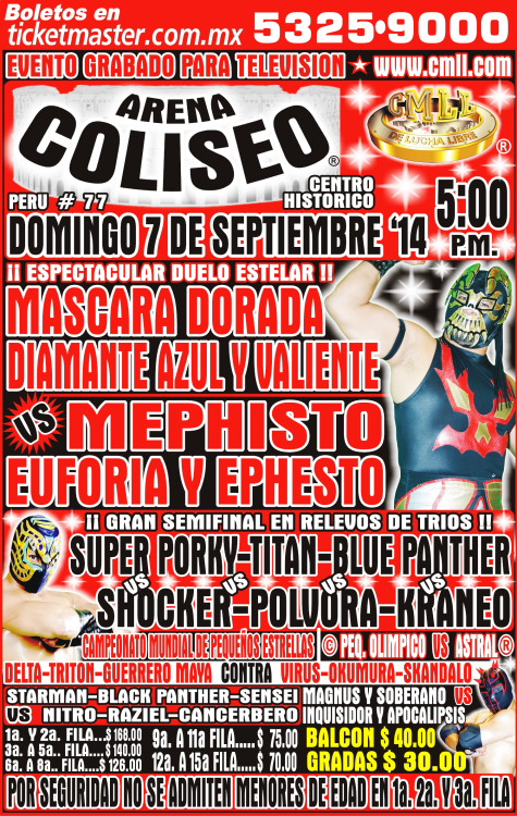 Vídeos México:  Vídeos del CMLL en Terra este domingo 7 de&nbsp;septiembre.