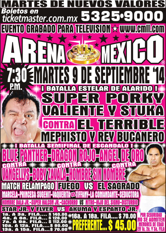 México: Resultados CMLL Arena México&nbsp;(10/09/2014)