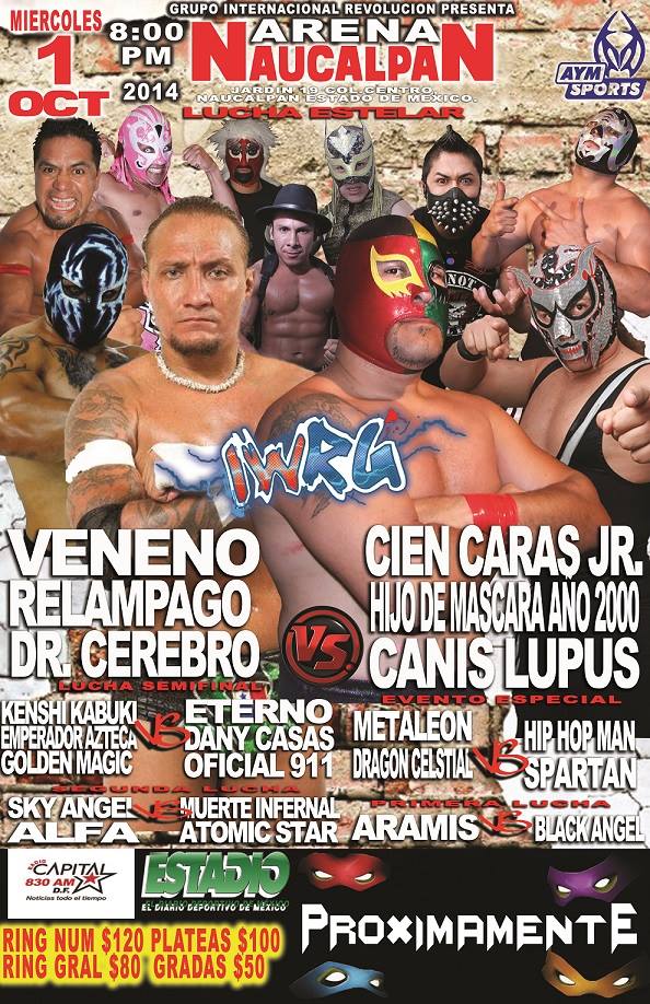 México: Resultados IWRG Arena Naucalpan&nbsp;(28/09/2014)