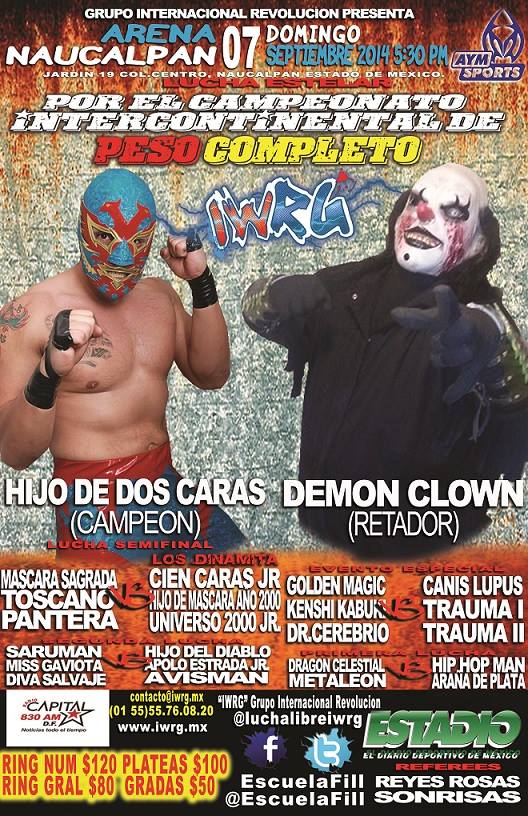 México: Resultados IWRG Arena Naucalpan&nbsp;(07/09/2014)