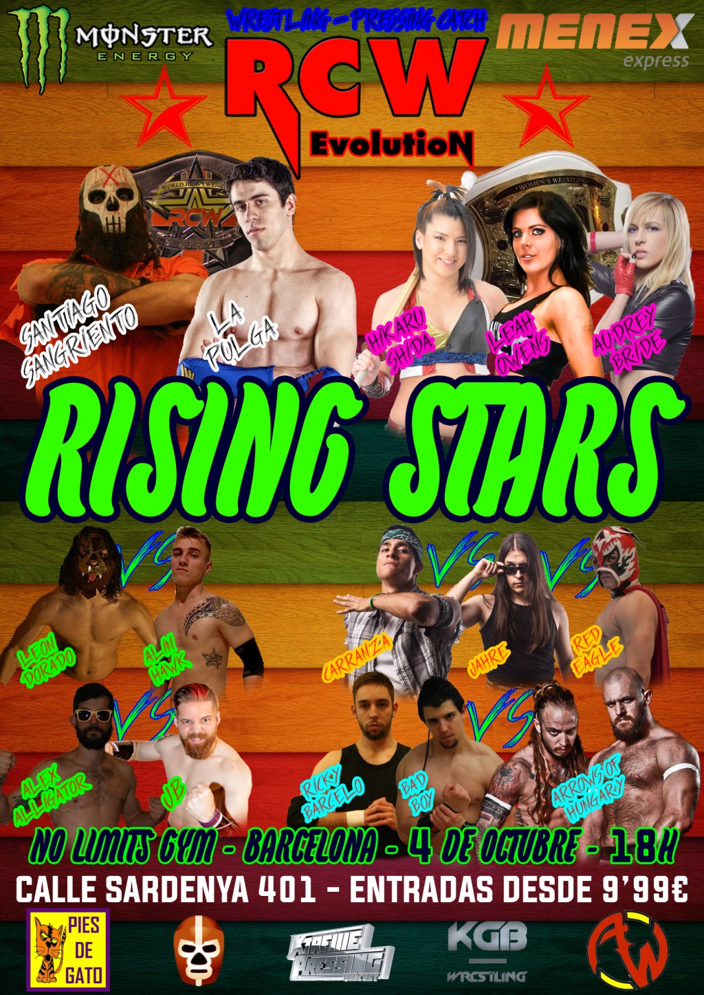 Lucha Libre en España: Poster y cartel completo de la velada de RCW del próximo 4 de octubre «Rising&nbsp;Stars»