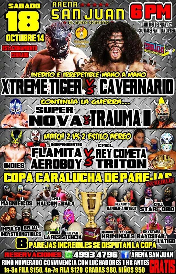 México : Resultados Cara lucha Arena San Juan&nbsp;(18/10/2014)