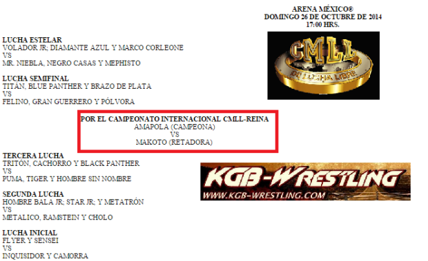 CMLL 26 de Octubre