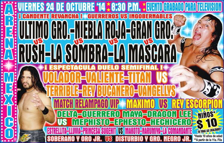 México: Resultados CMLL Arena México&nbsp;(24/10/2014)