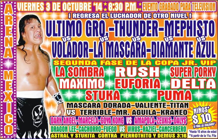 México: Resultados CMLL Arena México&nbsp;(03/09/2014)