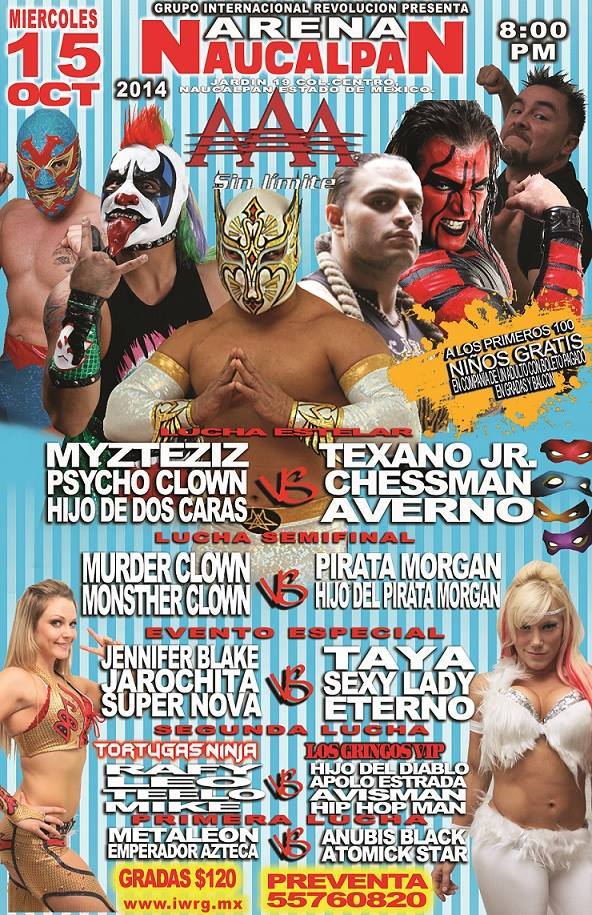 México: Resultados IWRG Arena Naucalpan&nbsp;(15/10/2014)