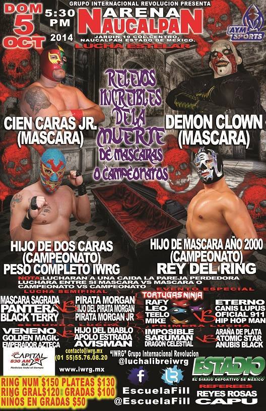 México: Resultados  IWRG ARENA NAUCALPAN&nbsp;(05/10/2014)