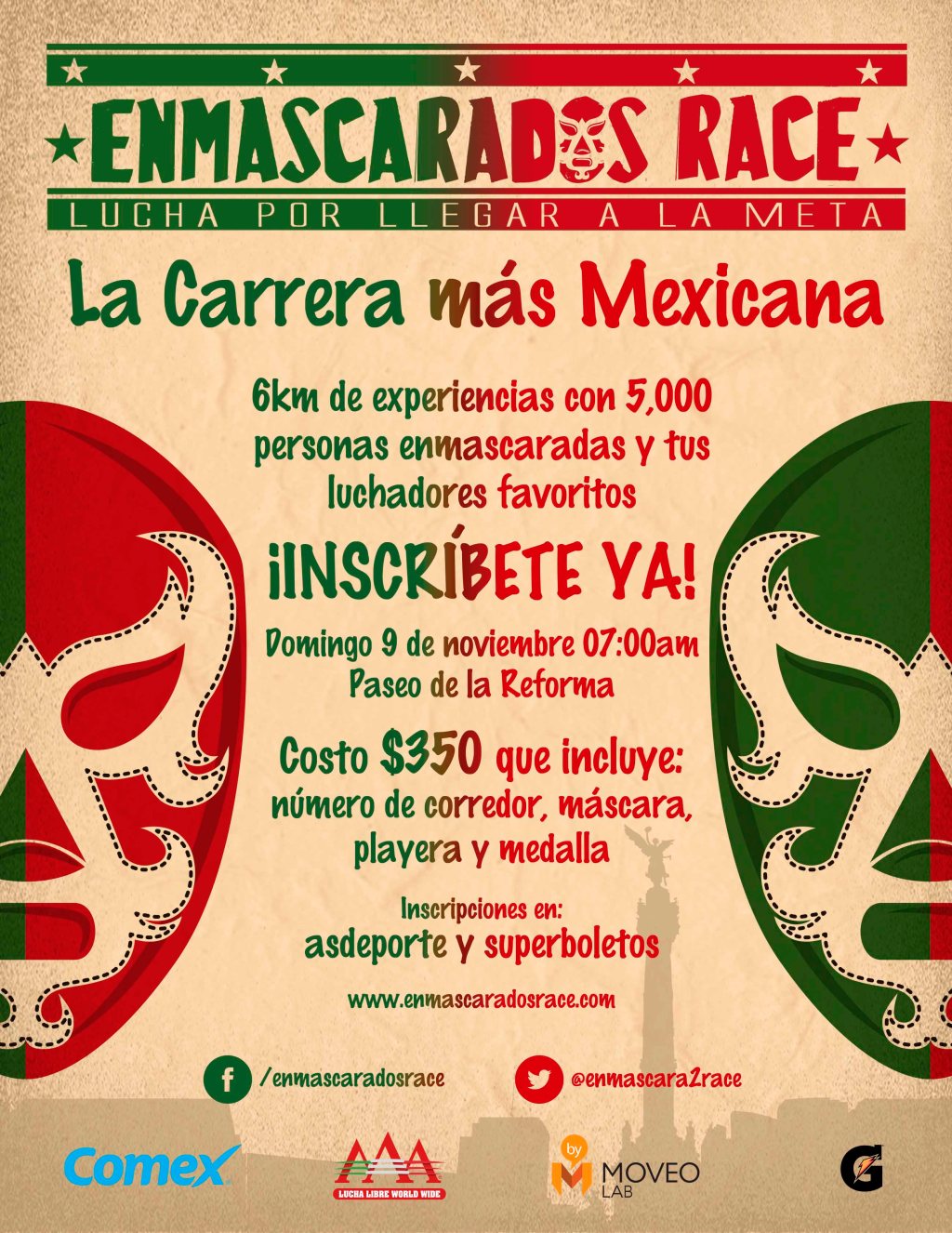 KgbWrestling regala un kit completo para participar en Enmascarados Race. Incluye máscara, camiseta, medalla y dorsal para&nbsp;participar.