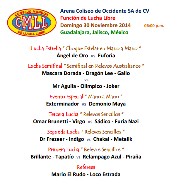 Cartelera CMLL