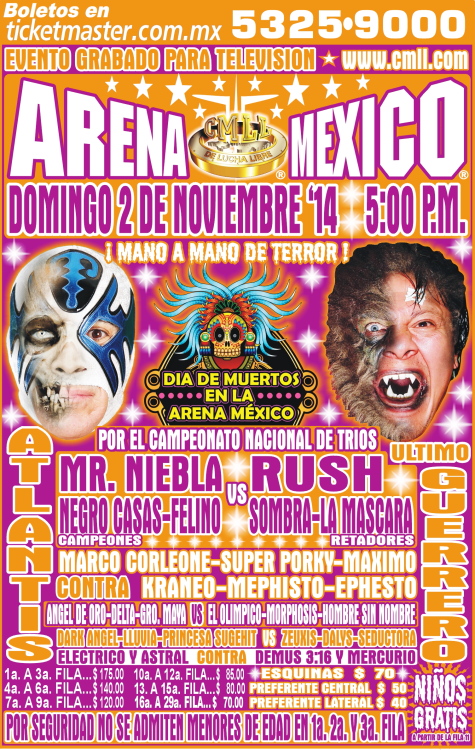 México: Resultados CMLL Arena México&nbsp;(02/11/2014)