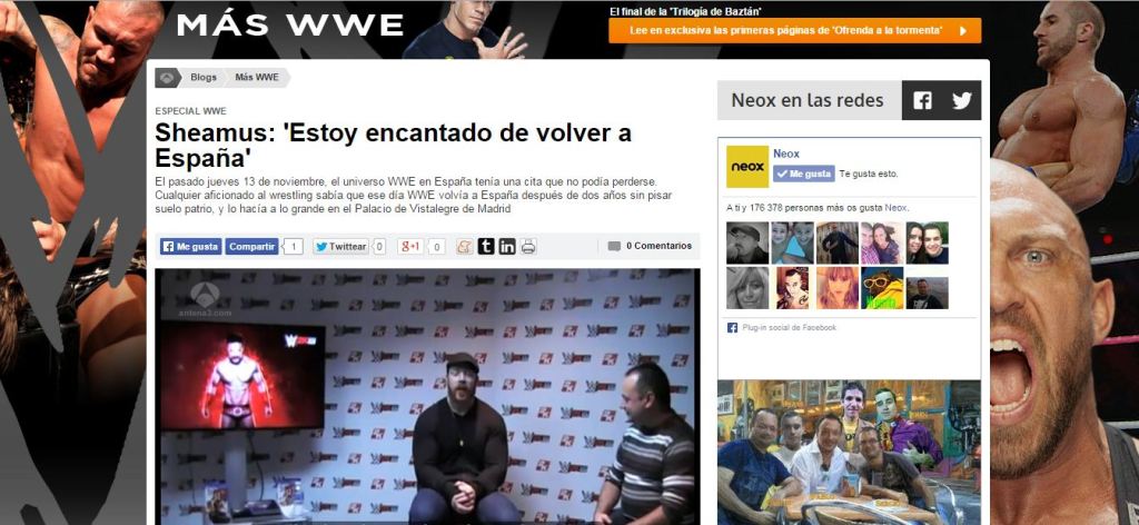 NUEVA ENTRADA SEMANAL EN EL BLOG «MÁS WWE» DE ANTENA&nbsp;3