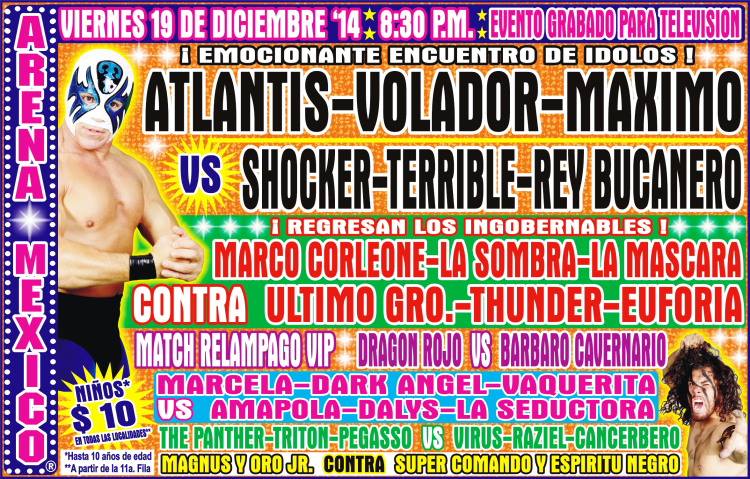Resultados de la función de CMLL del viernes 19 de&nbsp;diciembre
