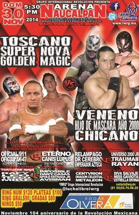 Resultados IWRG Arena Naucalpan&nbsp;(30/11/2014)