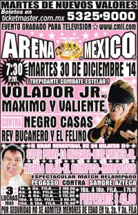 Resultados CMLLL Arena México&nbsp;(30/12/2014)