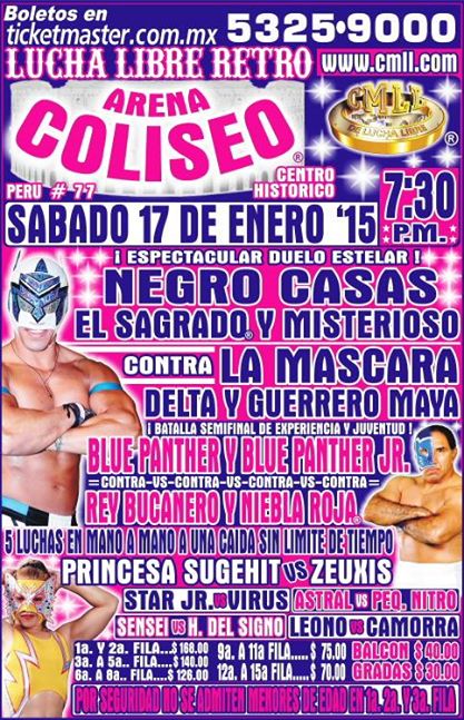 CMLL 17 ENERO ARENA COLISEO